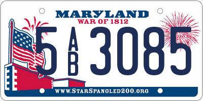 MD license plate 5AB3085