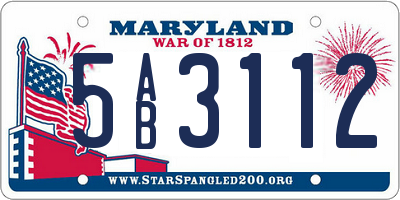 MD license plate 5AB3112