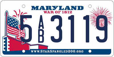 MD license plate 5AB3119