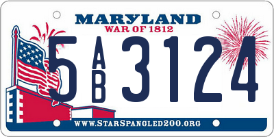 MD license plate 5AB3124