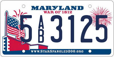 MD license plate 5AB3125