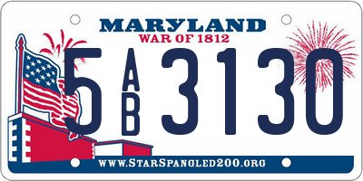 MD license plate 5AB3130