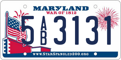 MD license plate 5AB3131
