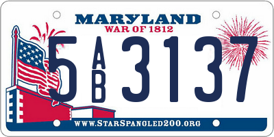 MD license plate 5AB3137