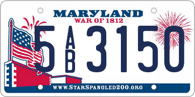 MD license plate 5AB3150