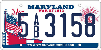 MD license plate 5AB3158