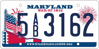 MD license plate 5AB3162