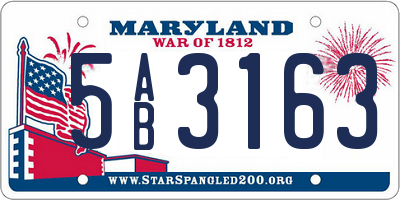 MD license plate 5AB3163