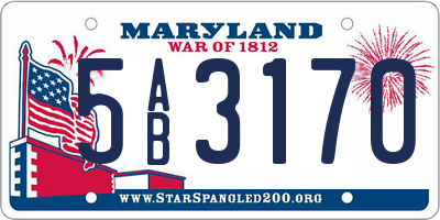 MD license plate 5AB3170