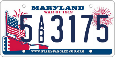 MD license plate 5AB3175