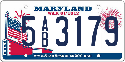 MD license plate 5AB3179