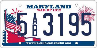 MD license plate 5AB3195