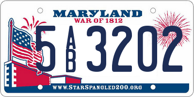 MD license plate 5AB3202