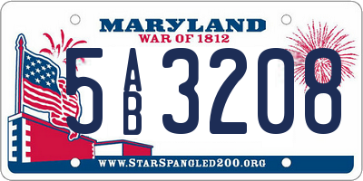 MD license plate 5AB3208