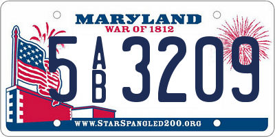 MD license plate 5AB3209