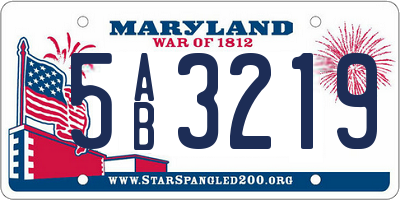MD license plate 5AB3219