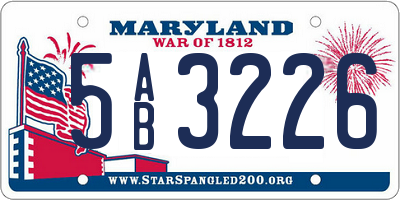 MD license plate 5AB3226