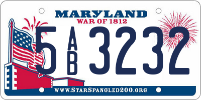 MD license plate 5AB3232