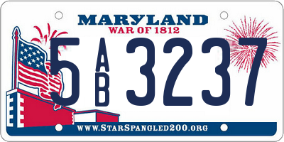 MD license plate 5AB3237