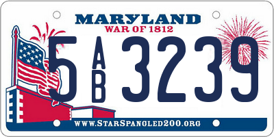 MD license plate 5AB3239