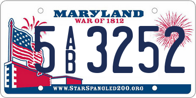 MD license plate 5AB3252