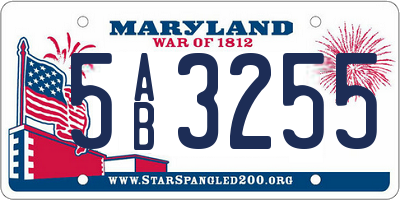 MD license plate 5AB3255