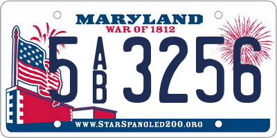 MD license plate 5AB3256
