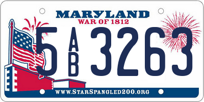 MD license plate 5AB3263