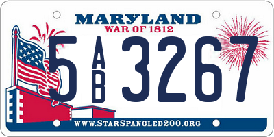 MD license plate 5AB3267