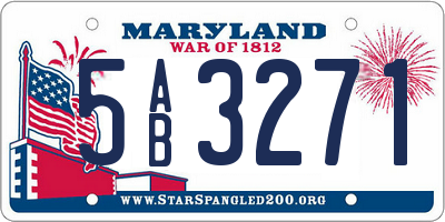 MD license plate 5AB3271