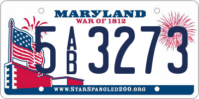 MD license plate 5AB3273
