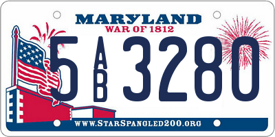 MD license plate 5AB3280