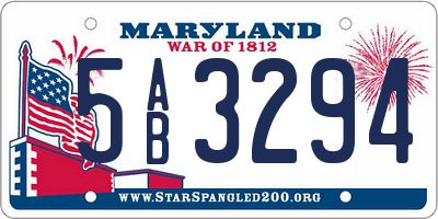 MD license plate 5AB3294