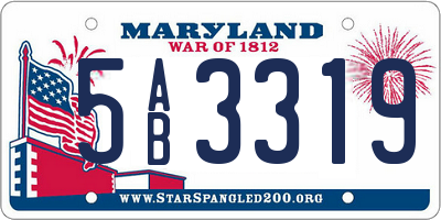 MD license plate 5AB3319