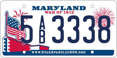 MD license plate 5AB3338