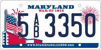 MD license plate 5AB3350
