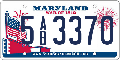 MD license plate 5AB3370