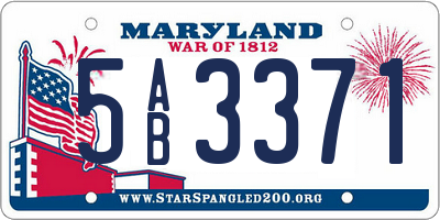 MD license plate 5AB3371