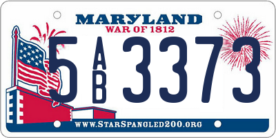 MD license plate 5AB3373