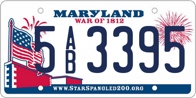 MD license plate 5AB3395