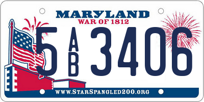 MD license plate 5AB3406