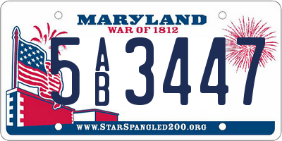 MD license plate 5AB3447