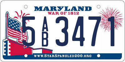 MD license plate 5AB3471