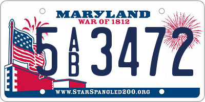 MD license plate 5AB3472