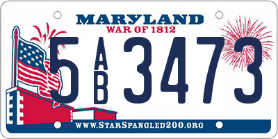 MD license plate 5AB3473