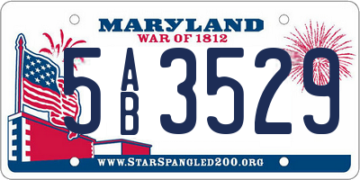 MD license plate 5AB3529