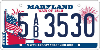 MD license plate 5AB3530