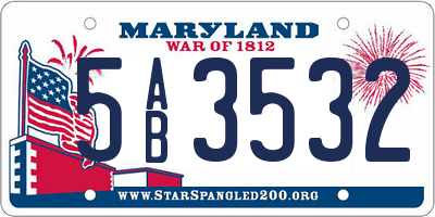 MD license plate 5AB3532