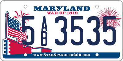 MD license plate 5AB3535