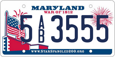 MD license plate 5AB3555